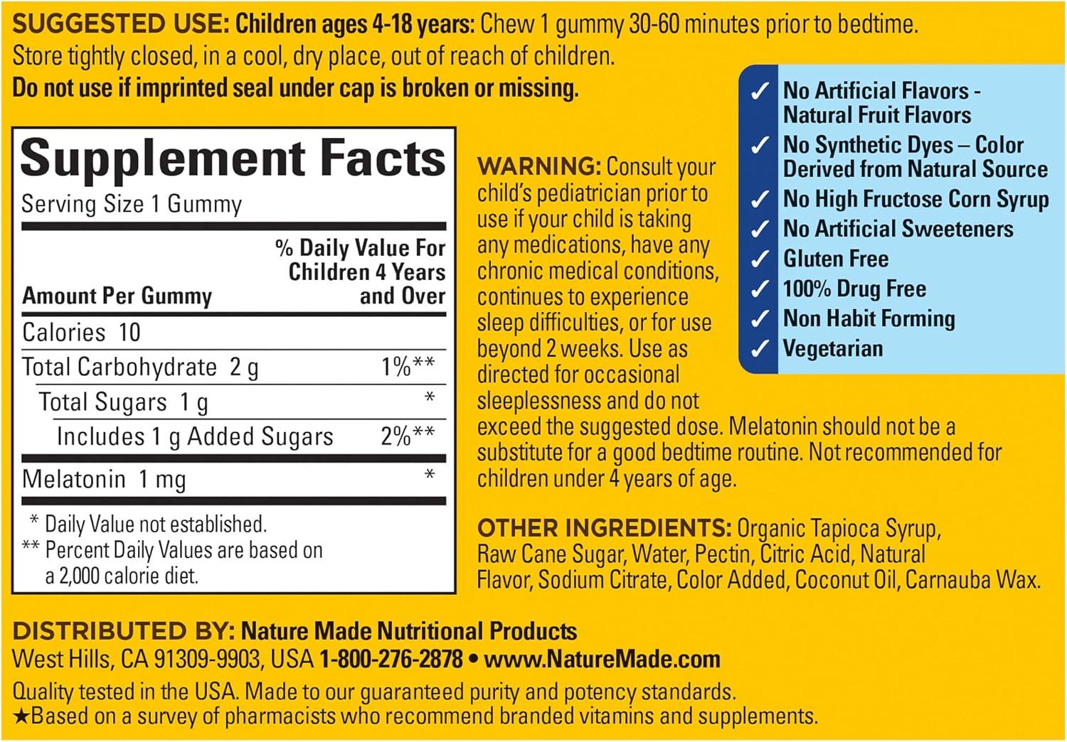 image:imageNature Made Adult amp Kids Melatonin Gummies Combo Pack for Restful Sleep Family Pack Sleep Aids for Adults amp Kids Two Sleep Gummies Bottles