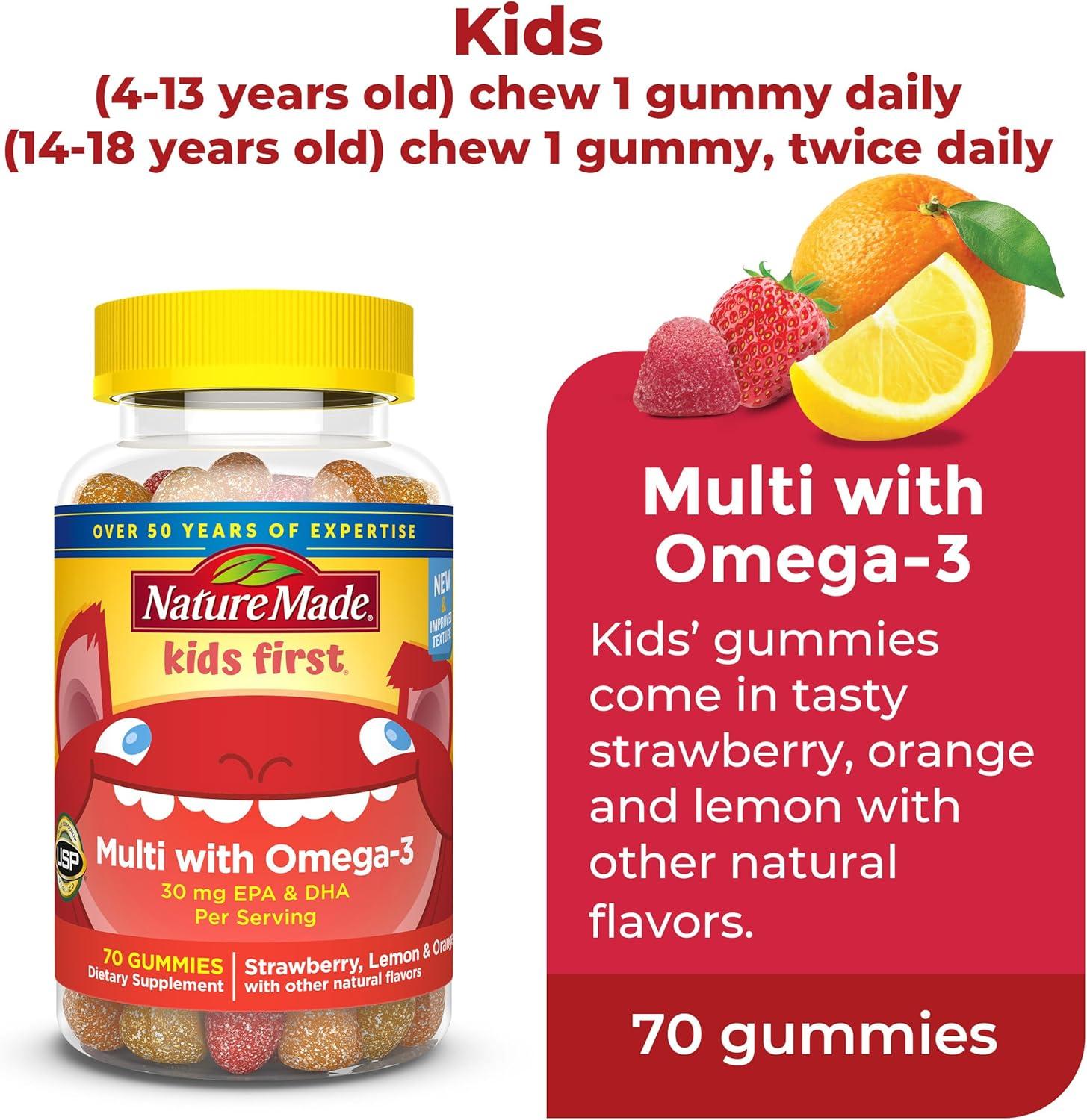 image:imageNature Made Adult amp Kids Multivitamin Gummies Combo Pack Multis with Vitamin C Vitamin D3 B Vitamins Zinc Omega 3 Fish Oil amp More Two Multivitamin Bottles for Whole Family