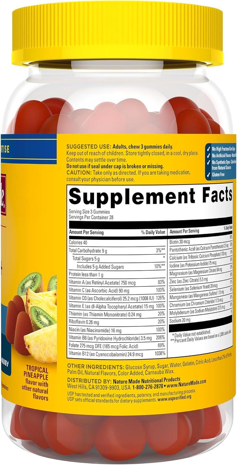 image:imageNature Made Advanced Multivitamin Gummies 50 for Him Mens Multivitamins Gummies with Magnesium Citrate Vitamin D3 Zinc All 8 B Vitamins 84 Multi Vitamins 28 Day Supply84 Count Pack of 1