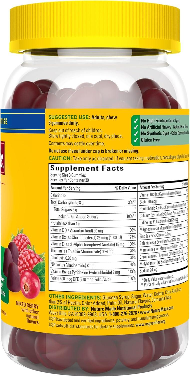 image:imageNature Made Advanced Multivitamin Gummies for Adults Womens and Mens Multivitamin Gummies with Magnesium Citrate Calcium amp B Vitamins Daily Support 90 Gummies 30 Day Supply