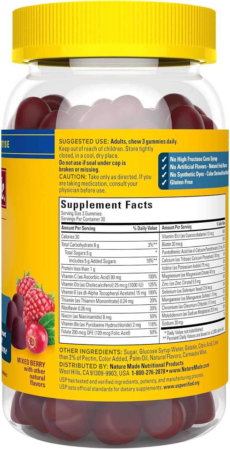 image:imageNature Made Advanced Multivitamin Gummies for Him with Magnesium Citrate Calcium amp All 8 B Vitamins Multivitamin for Men 90 Gummies 30 Day Supply90 Count Pack of 1