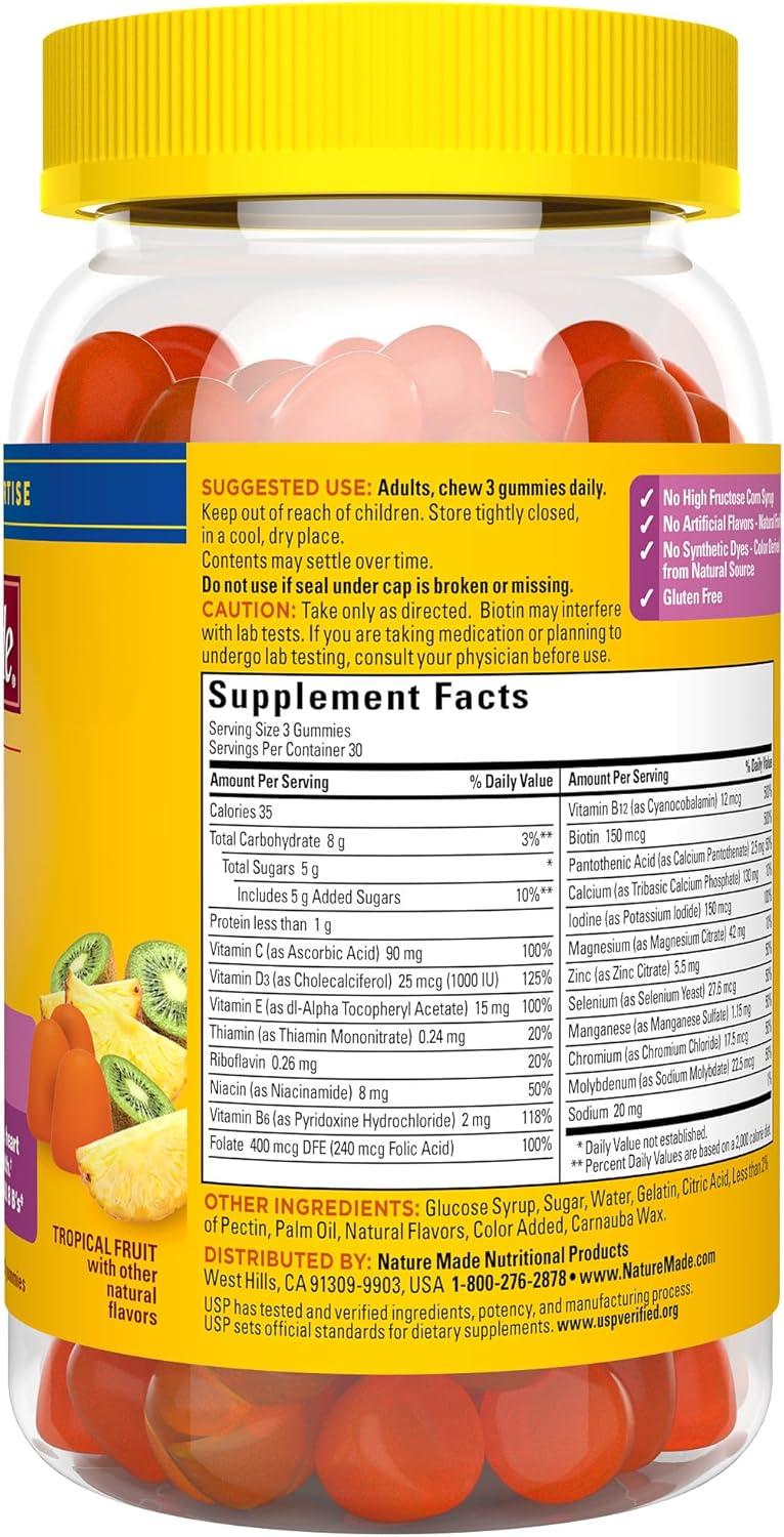 image:imageNature Made Advanced Womens Gummy Multivitamins with Magnesium Citrate Calcium B Vitamins Multivitamin Gummies for Women 90 Multi Vitamin Gummies 30 Day Supply90 Count Pack of 1