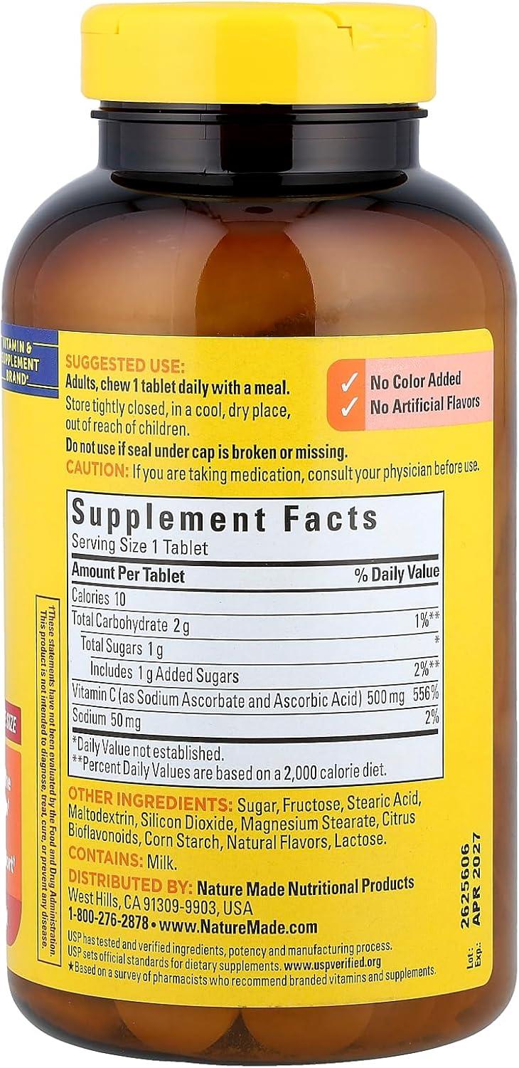 image:imageNature Made Chewable Vitamin C 500 mg Dietary Vitamin C Supplement for Immune Support 150 Tablets 150 Day SupplyOrange