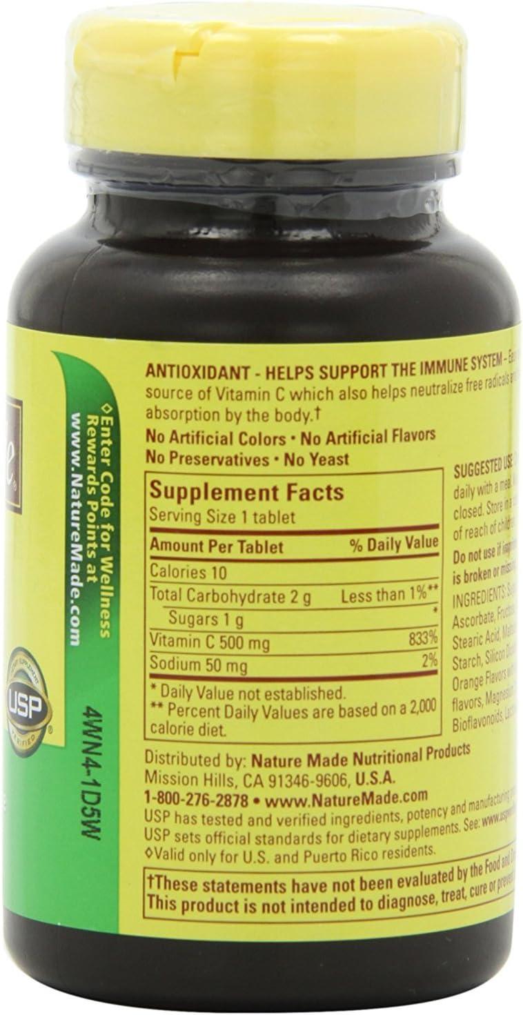 image:imageNature Made Chewable Vitamin C 500 mg Dietary Vitamin C Supplement for Immune Support 150 Tablets 150 Day SupplyOrange