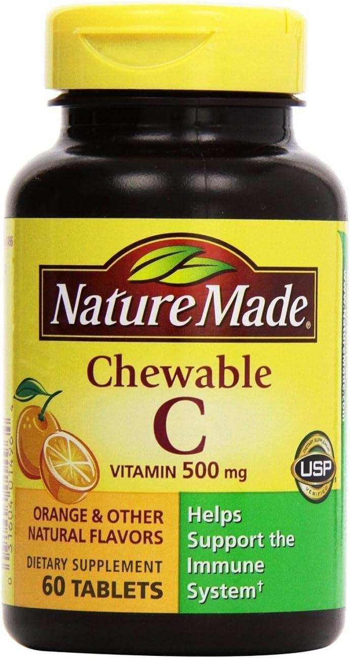 image:imageNature Made Chewable Vitamin C 500 mg Dietary Vitamin C Supplement for Immune Support 150 Tablets 150 Day SupplyOrange