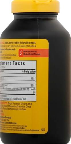 image:imageNature Made Chewable Vitamin C 500 mg Dietary Vitamin C Supplement for Immune Support 150 Tablets 150 Day SupplyOrange