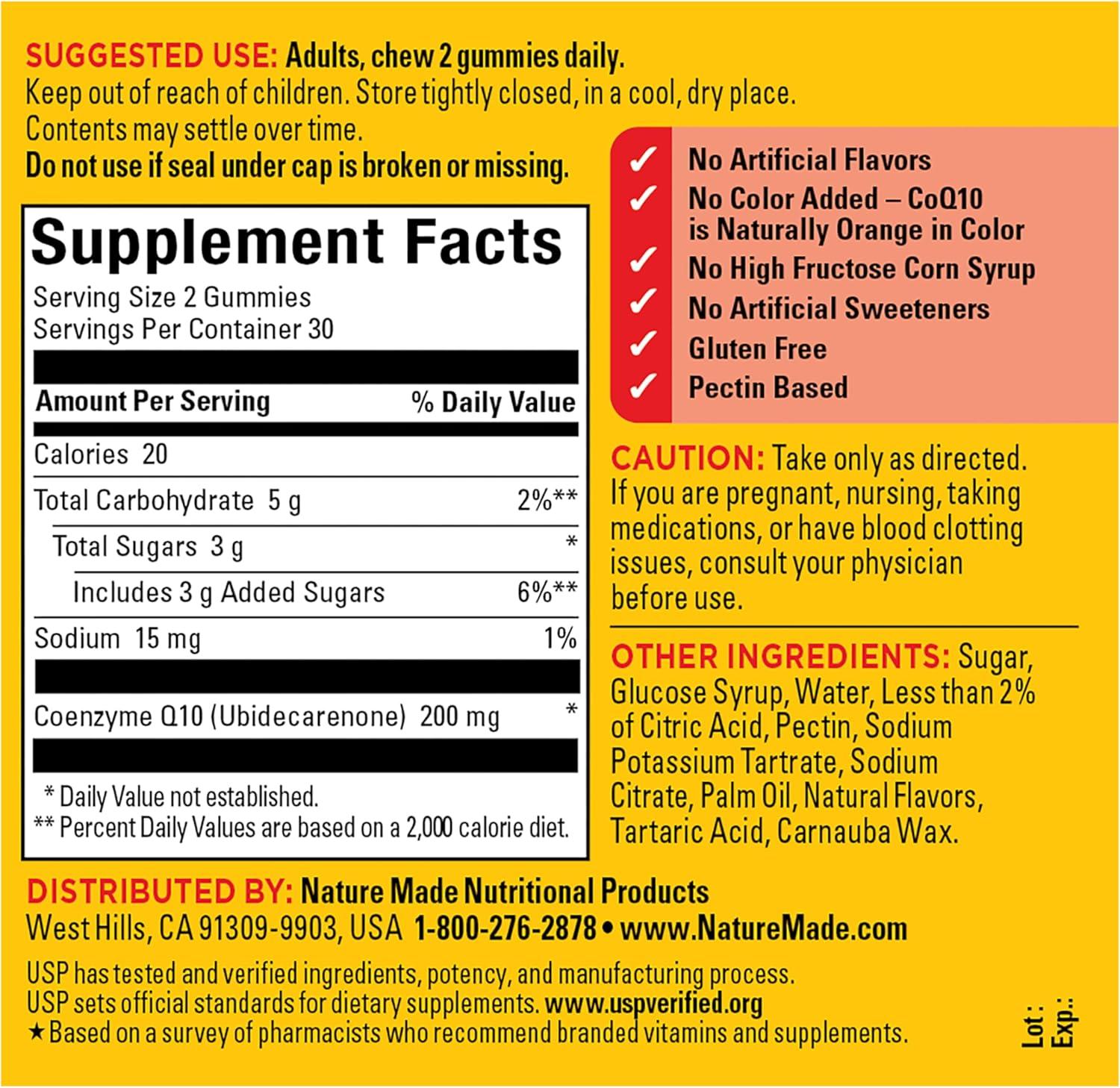image:imageNature Made CoQ10 200Mmg Per Serving Gummies Heart amp Energy Support 60 CoQ10 Gummies 30 Day Supply