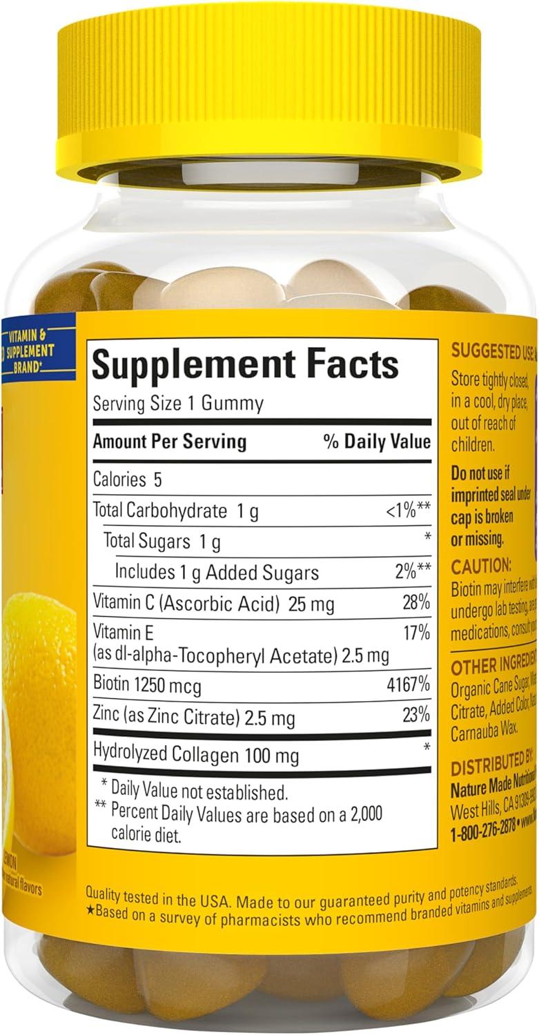 image:imageNature Made Collagen Gummies with Vitamin C Zinc Biotin Hydrolyzed Collagen Peptides for Women and Men Healthy Skin Support Supplement 60 Gummies 60 Day Supply