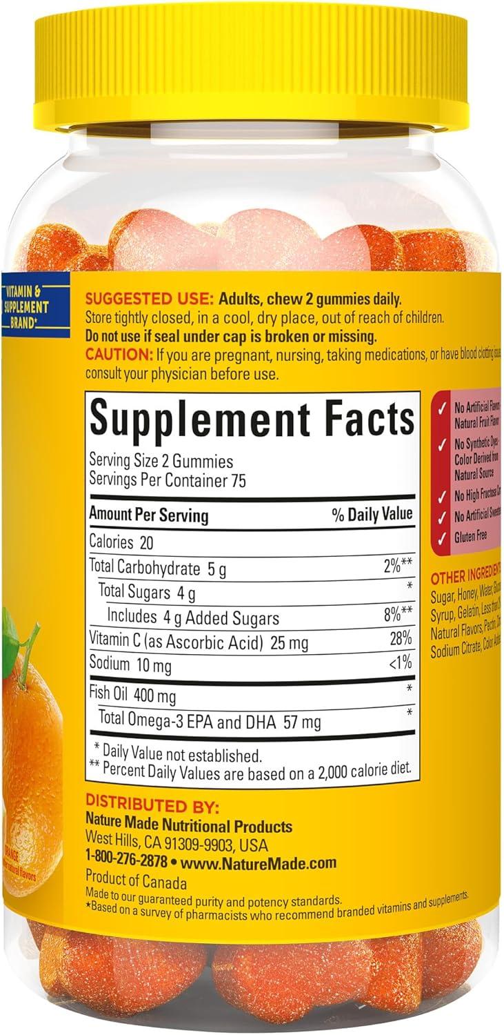 image:imageNature Made Fish Oil Omega 3 Gummies Omega 3 Fish Oil Supplements Healthy Heart Support 90 Gummies 45 Day SupplyOrange