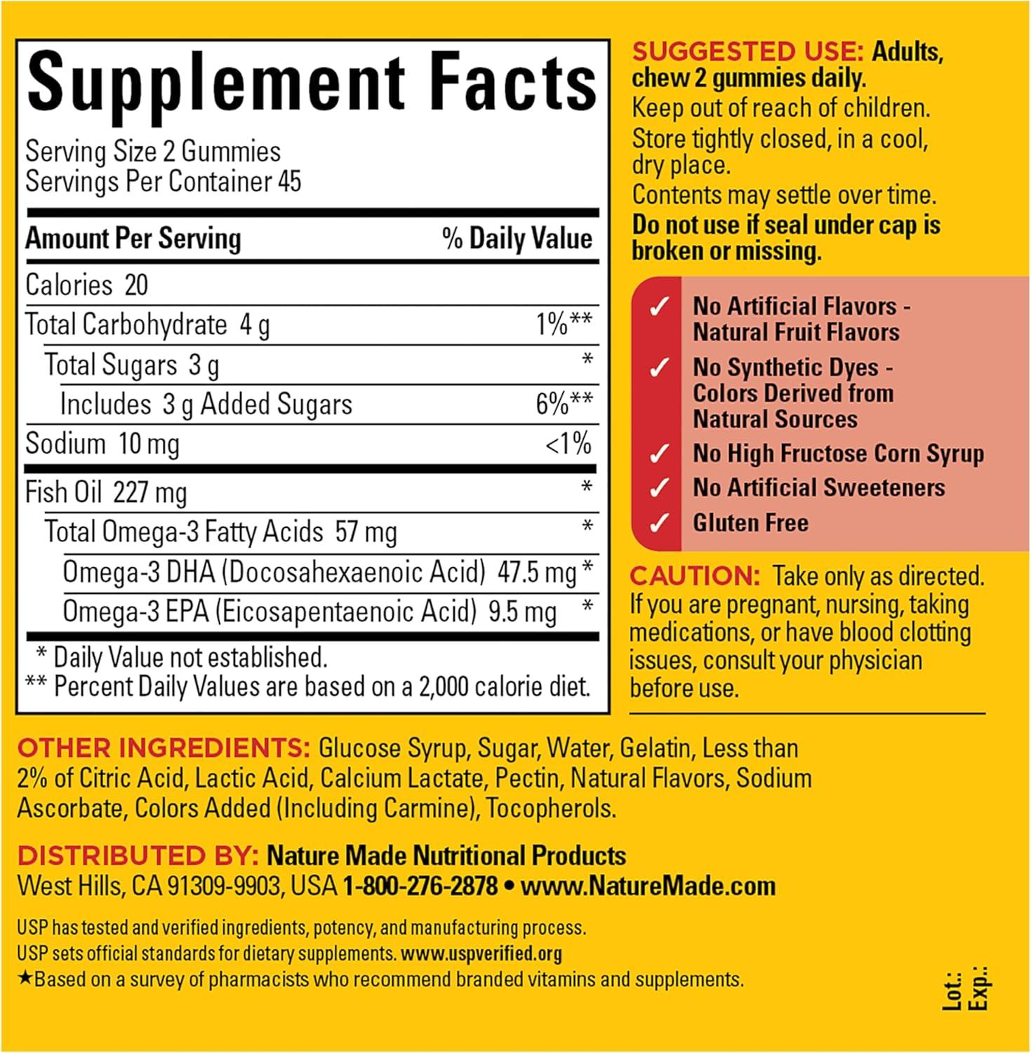 image:imageNature Made Fish Oil Omega 3 Gummies Omega 3 Fish Oil Supplements Healthy Heart Support 90 Gummies 45 Day SupplyOrange
