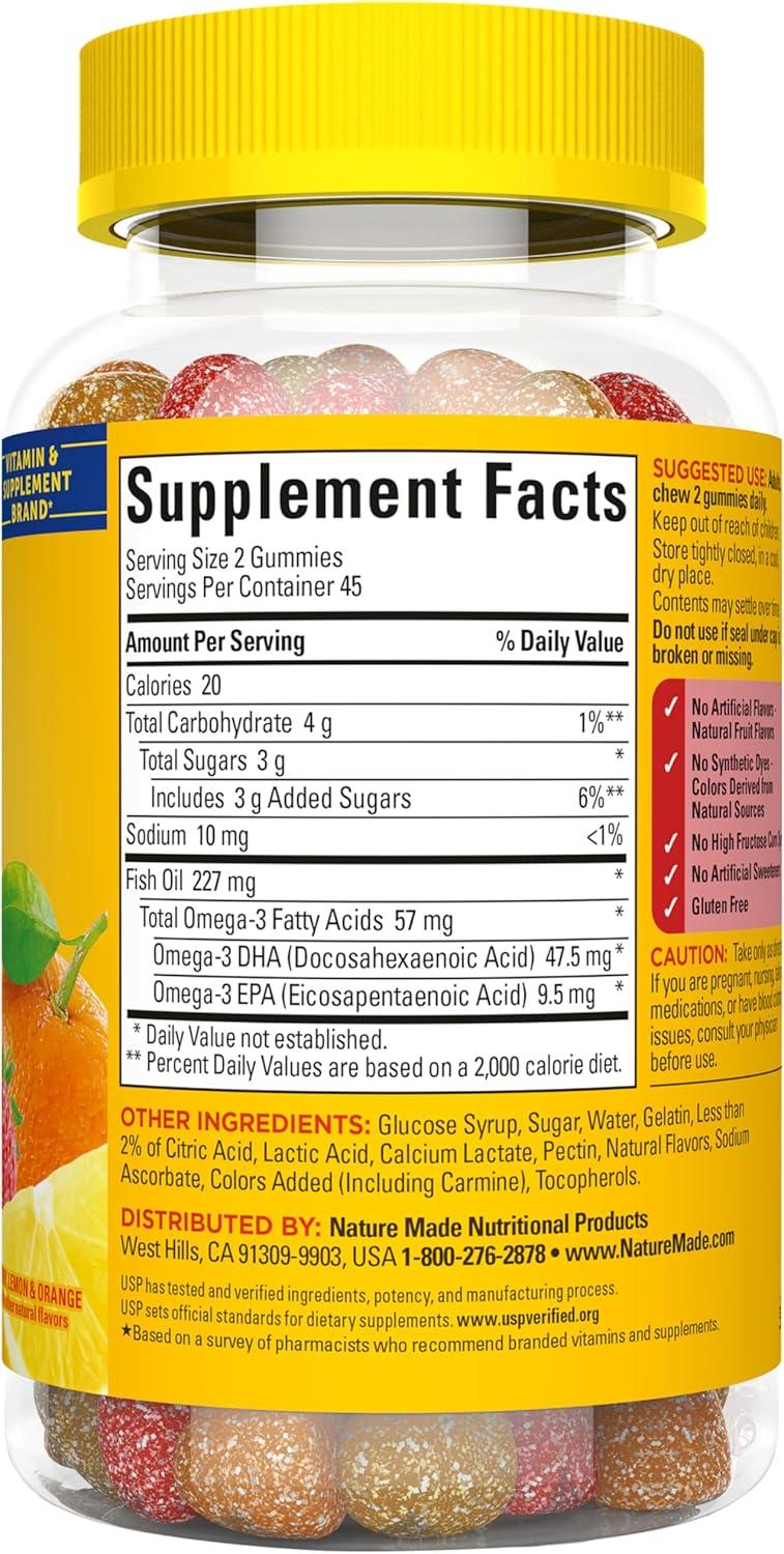 image:imageNature Made Fish Oil Omega 3 Gummies Omega 3 Fish Oil Supplements Healthy Heart Support 90 Gummies 45 Day SupplyOrange