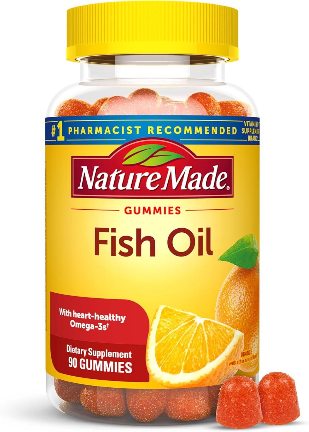 image:imageNature Made Fish Oil Omega 3 Gummies Omega 3 Fish Oil Supplements Healthy Heart Support 90 Gummies 45 Day SupplyOrange