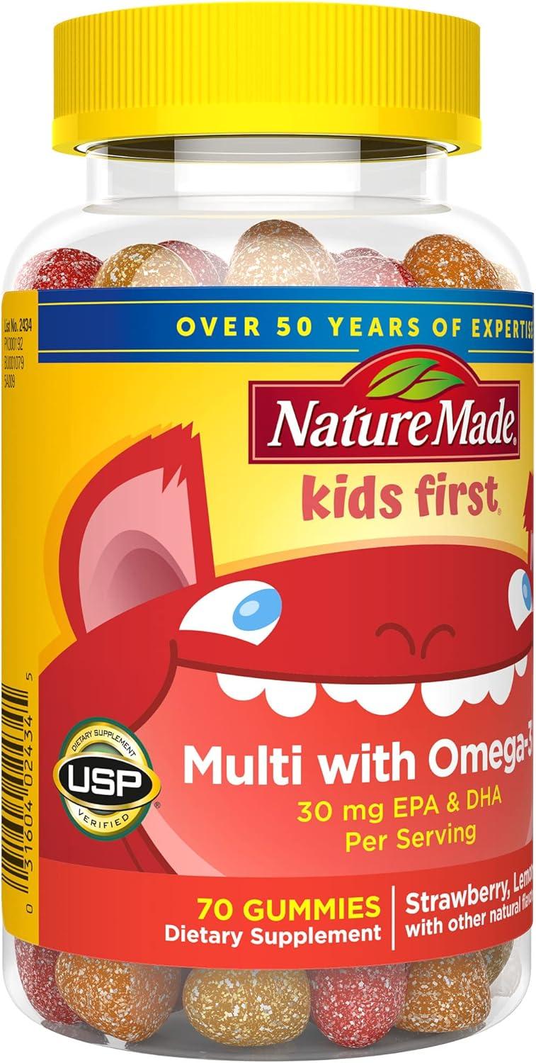image:imageNature Made Kids First Multivitamin with Omega3 Kids Gummy Multivitamins with Vitamins and Minerals for Nutritional Support 70 Gummies