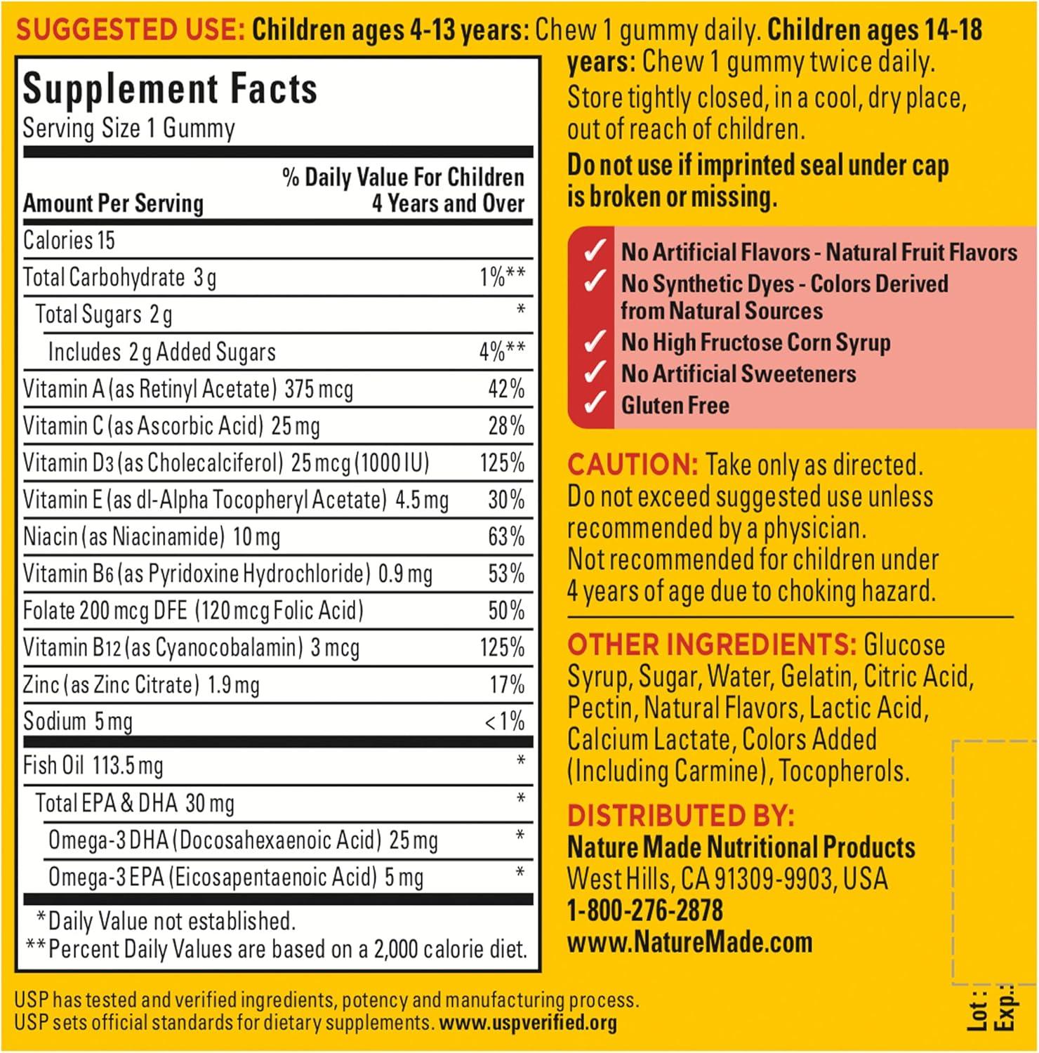 image:imageNature Made Kids First Multivitamin with Omega3 Kids Gummy Multivitamins with Vitamins and Minerals for Nutritional Support 70 Gummies
