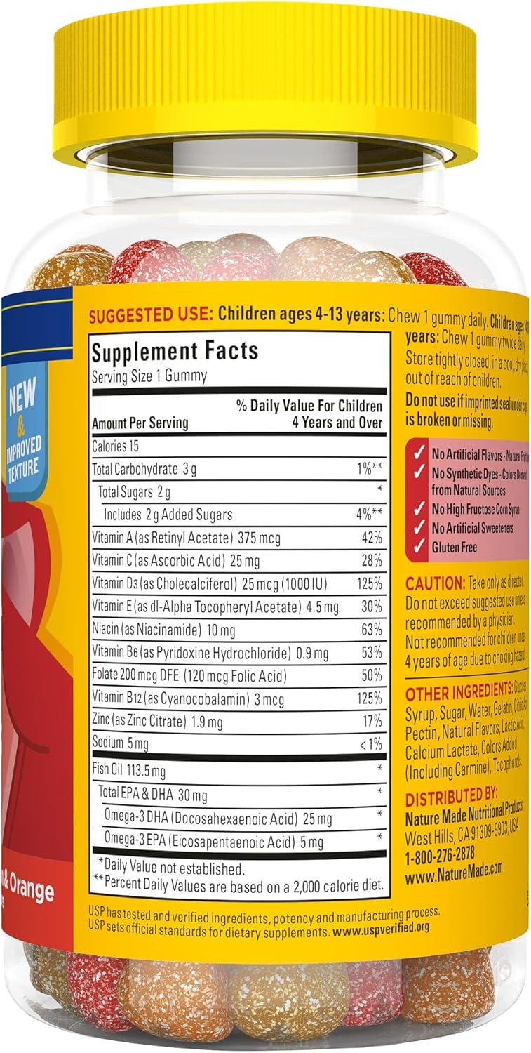 image:imageNature Made Kids First Multivitamin with Omega3 Kids Gummy Multivitamins with Vitamins and Minerals for Nutritional Support 70 Gummies
