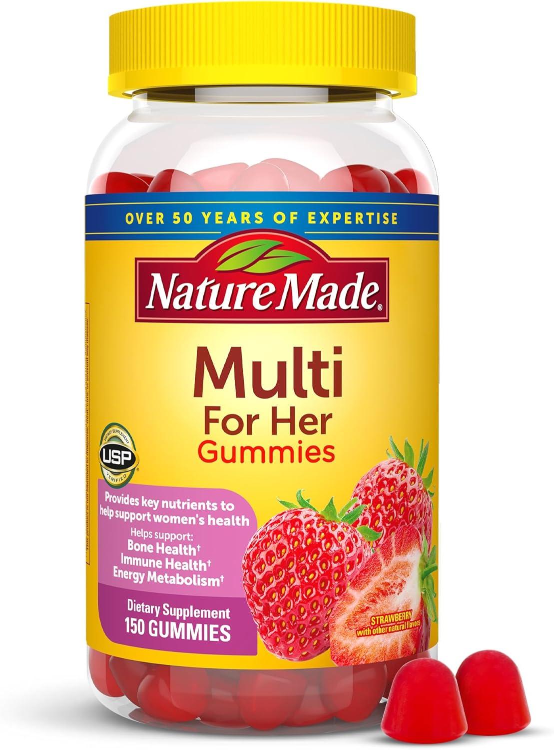 image:imageNature Made Multivitamin For Women Womens Gummy Multivitamins for Daily Nutritional Support 150 Multi Vitamin Gummies 75 Day SupplyStrawberry
