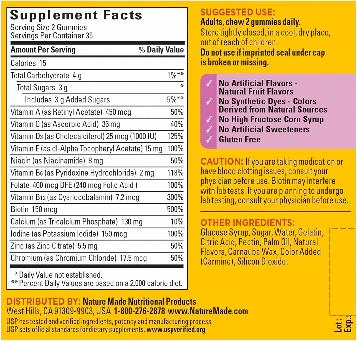 image:imageNature Made Multivitamin For Women Womens Gummy Multivitamins for Daily Nutritional Support 150 Multi Vitamin Gummies 75 Day SupplyStrawberry