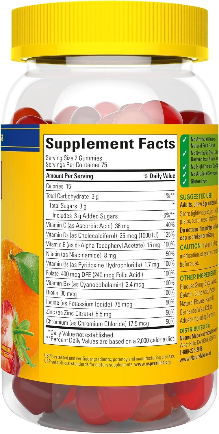 image:imageNature Made Multivitamin Gummies Mens amp Womens Gummy Vitamins amp Minerals Adult Multivitamin Gummy Daily Nutritional Support 150 Vitamin Gummies 75 Day SupplyOrange and Strawberry