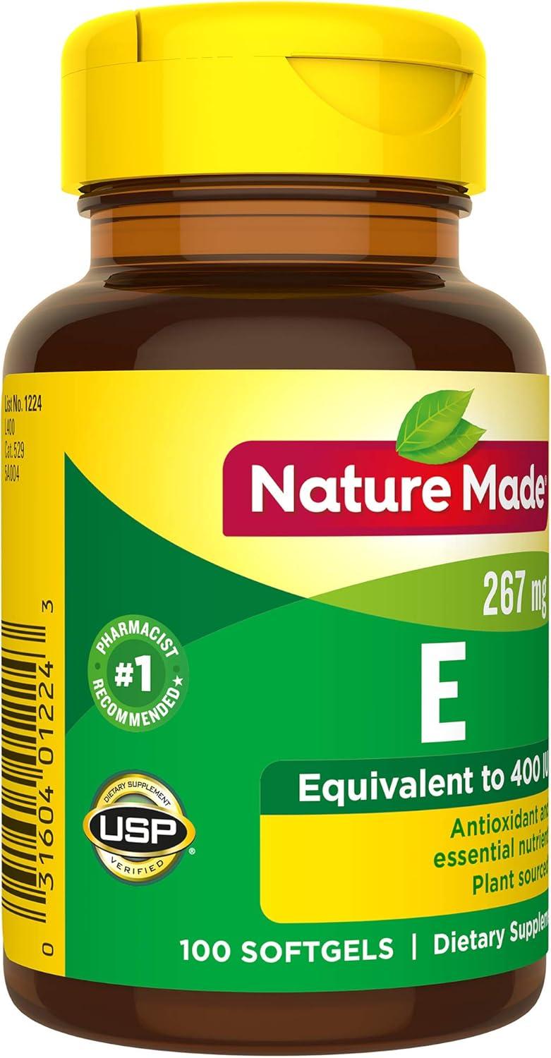 image:imageNature Made Plant Sourced Vitamin E 267 mg 400 IU dAlpha Softgels 100 Count for Antioxidant Support Pack of 3100 Count Pack of 3