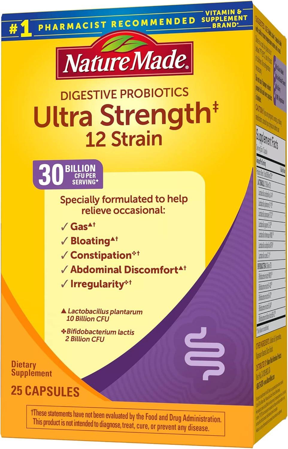 image:imageNature Made Probiotics Extra Strength Dosage Probiotics for Women and Men 8 Billion CFU per 2 Gummies 42 Probiotic Gummies 21 Day SupplyUnflavored