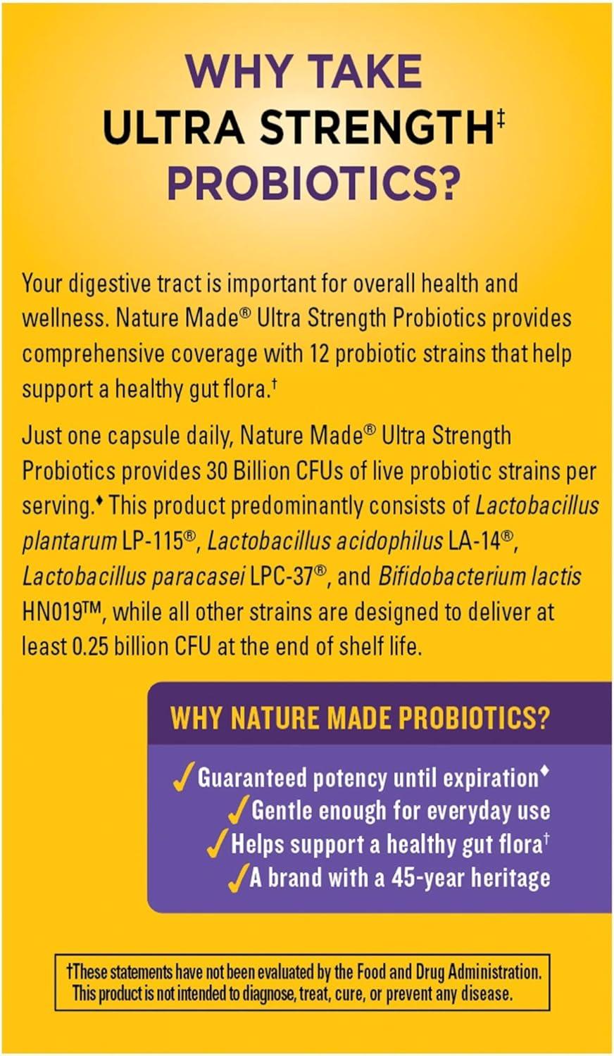 image:imageNature Made Probiotics Extra Strength Dosage Probiotics for Women and Men 8 Billion CFU per 2 Gummies 42 Probiotic Gummies 21 Day SupplyUnflavored