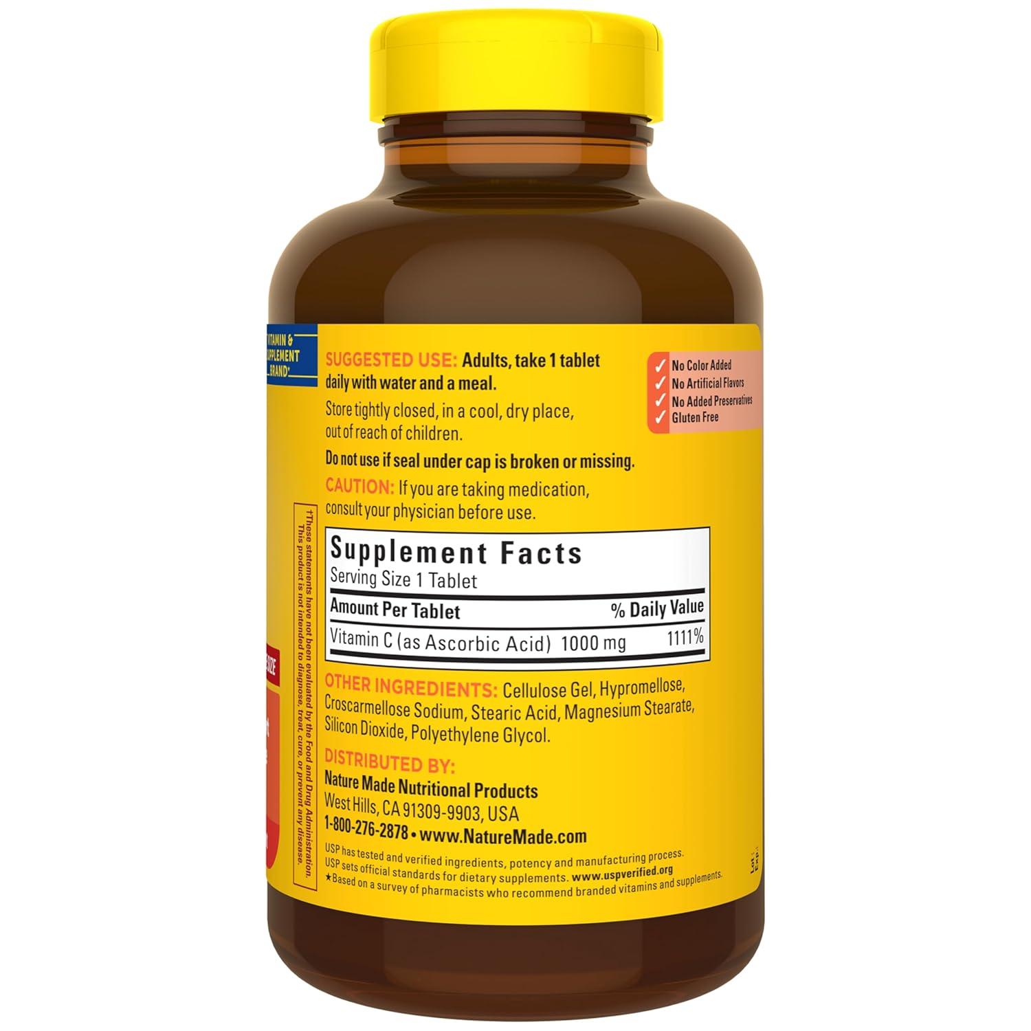 image:imageNature Made Vitamin C 1000 mg Extra Strength Dietary Supplement for Immune Support 100 Tablets 100 Day Supply300 Count Pack of 1
