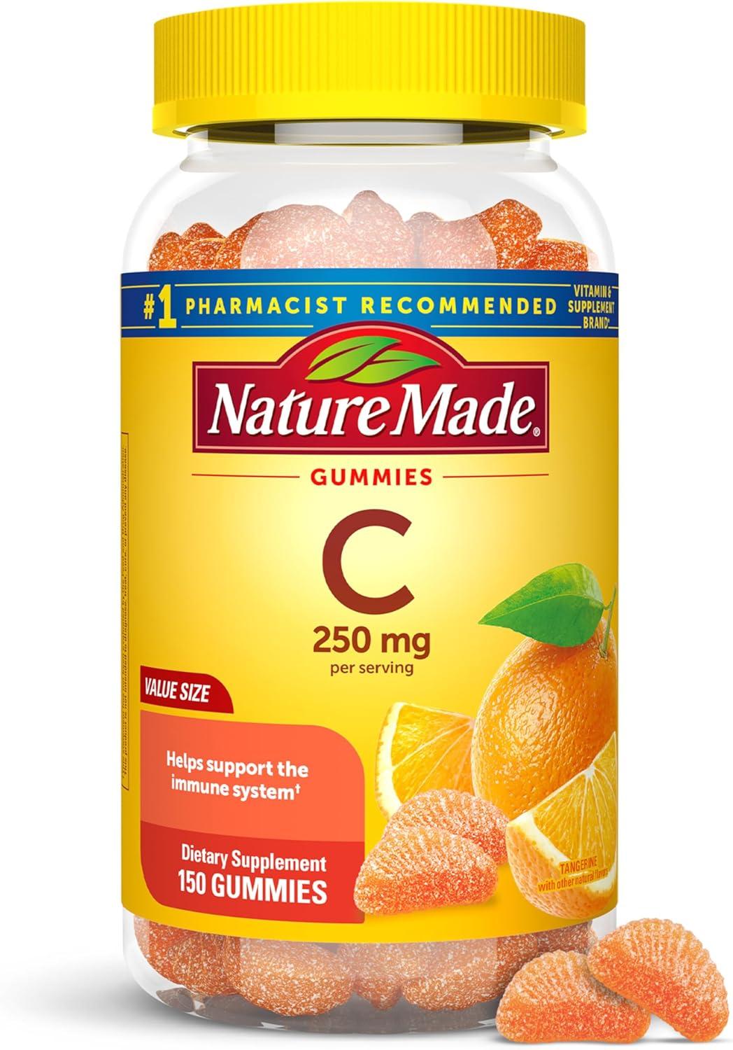 image:imageNature Made Vitamin C 250 mg Per Serving Dietary Supplement for Immune Support Vitamin C Gummies for Adults 150 Gummies 75 Day SupplyTangerine
