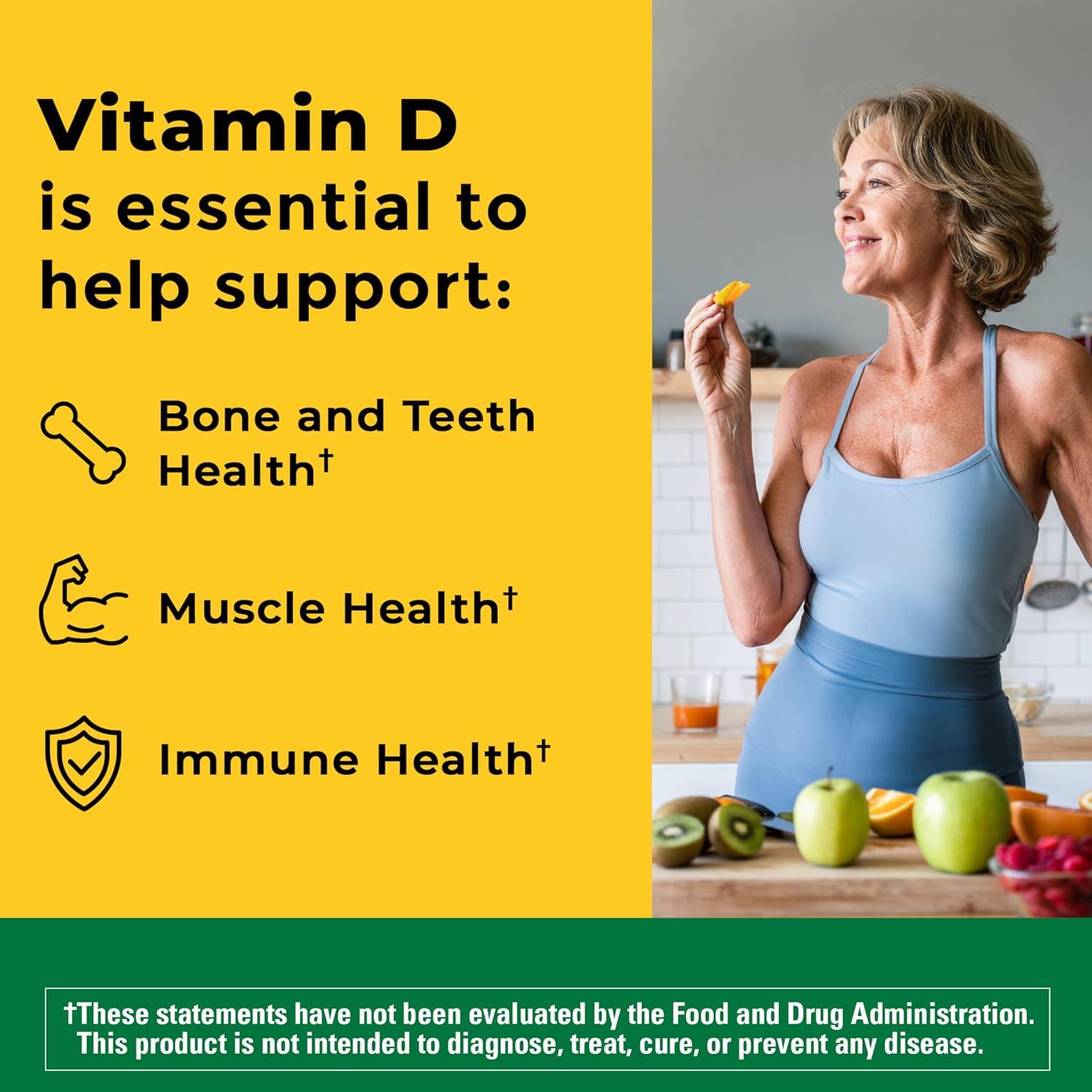 image:imageNature Made Vitamin D3 1000 IU 25 mcg Vitamin D Supplement for Bone Teeth Muscle and Immune Health Support 100 Softgels 100 Day Supply180 Count Pack of 1