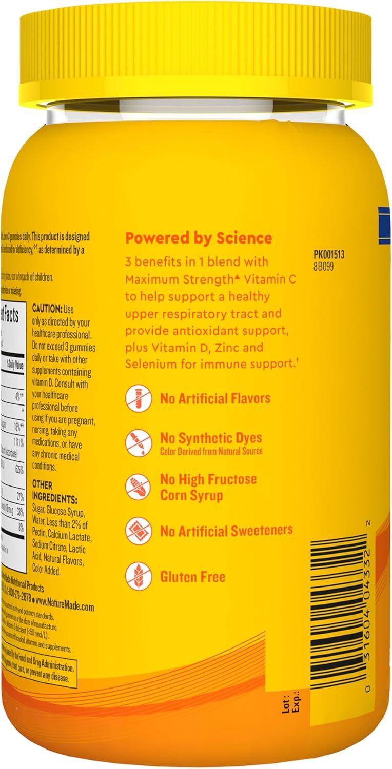 image:imageNature Made Wellblends ImmuneMAX Gummies Vitamin C Zinc and Vitamin D3 Immune Support Supplement 42 Tangerine Flavor Gummies42 Count Pack of 1