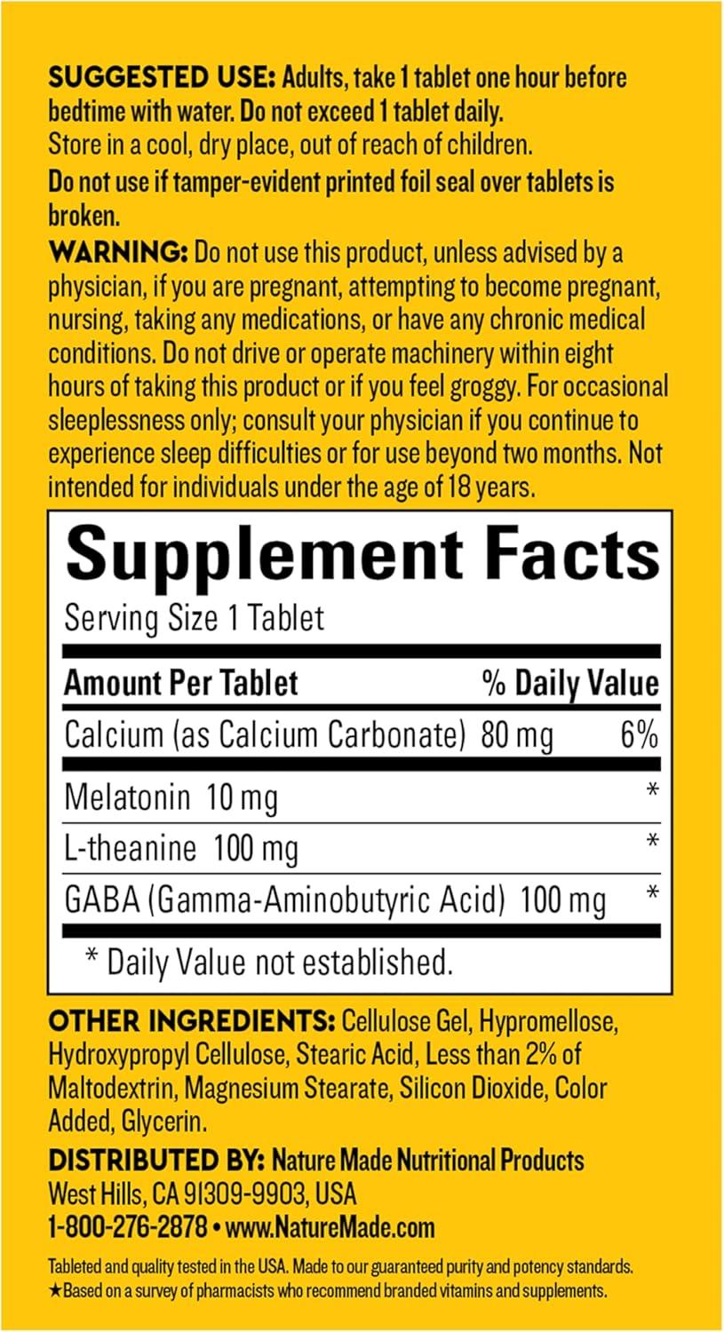 image:imageNature Made Wellblends Sleep Longer Melatonin 10mg L theanine 100 mg and GABA 100mg Sleep Supplement 35 TriLayer Tablets