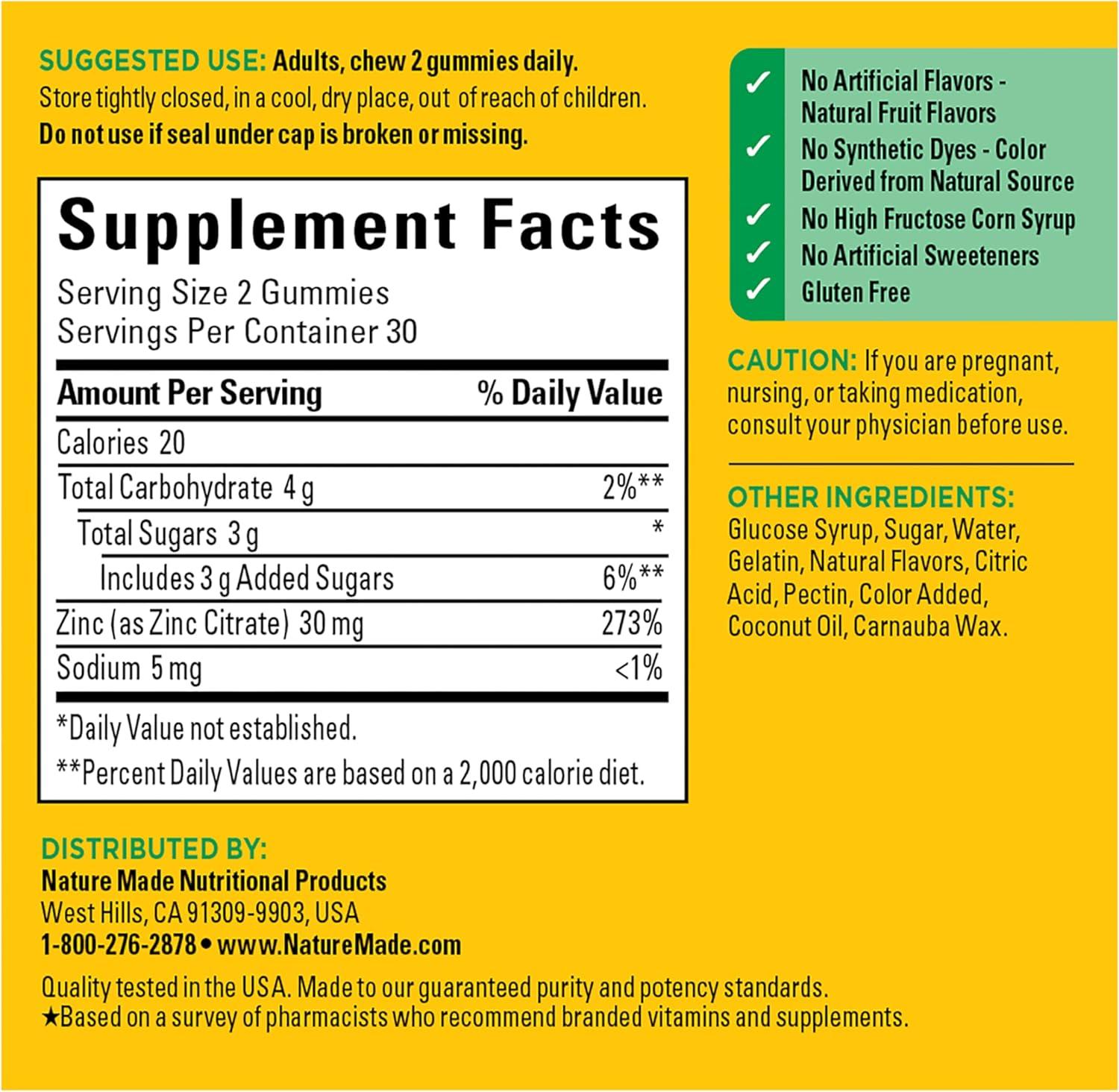 image:imageNature Made Zinc 30 mg Zinc Supplements for Men amp Women Dietary Supplement for Immune Health and Antioxidant Support 100 Tablets 100 Day Supply60 Count Pack of 1