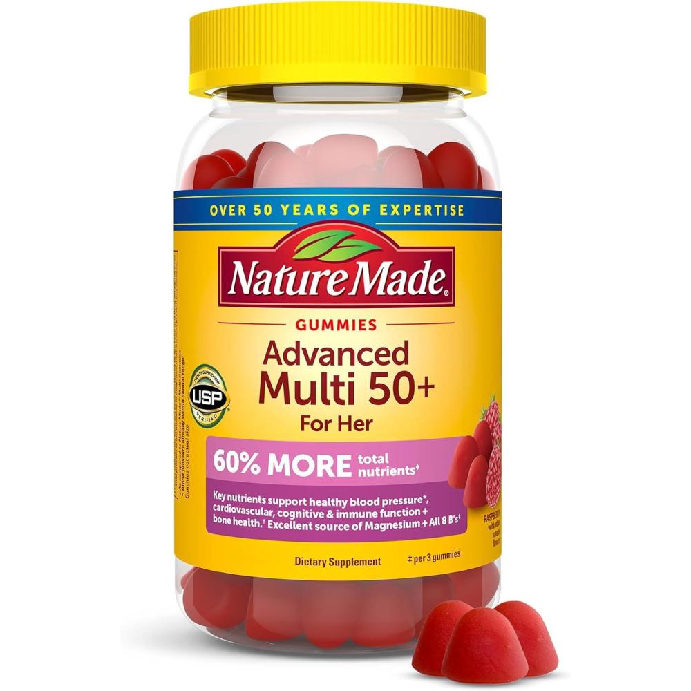 image:imageNature Made Advanced Multivitamin Gummies 50 for Her Womens Multivitamins Gummies with Magnesium Citrate Vitamin D3 Zinc Calcium and All 8 B Vitamins 84 Count 28 Day Supply84 Count Pack of 1