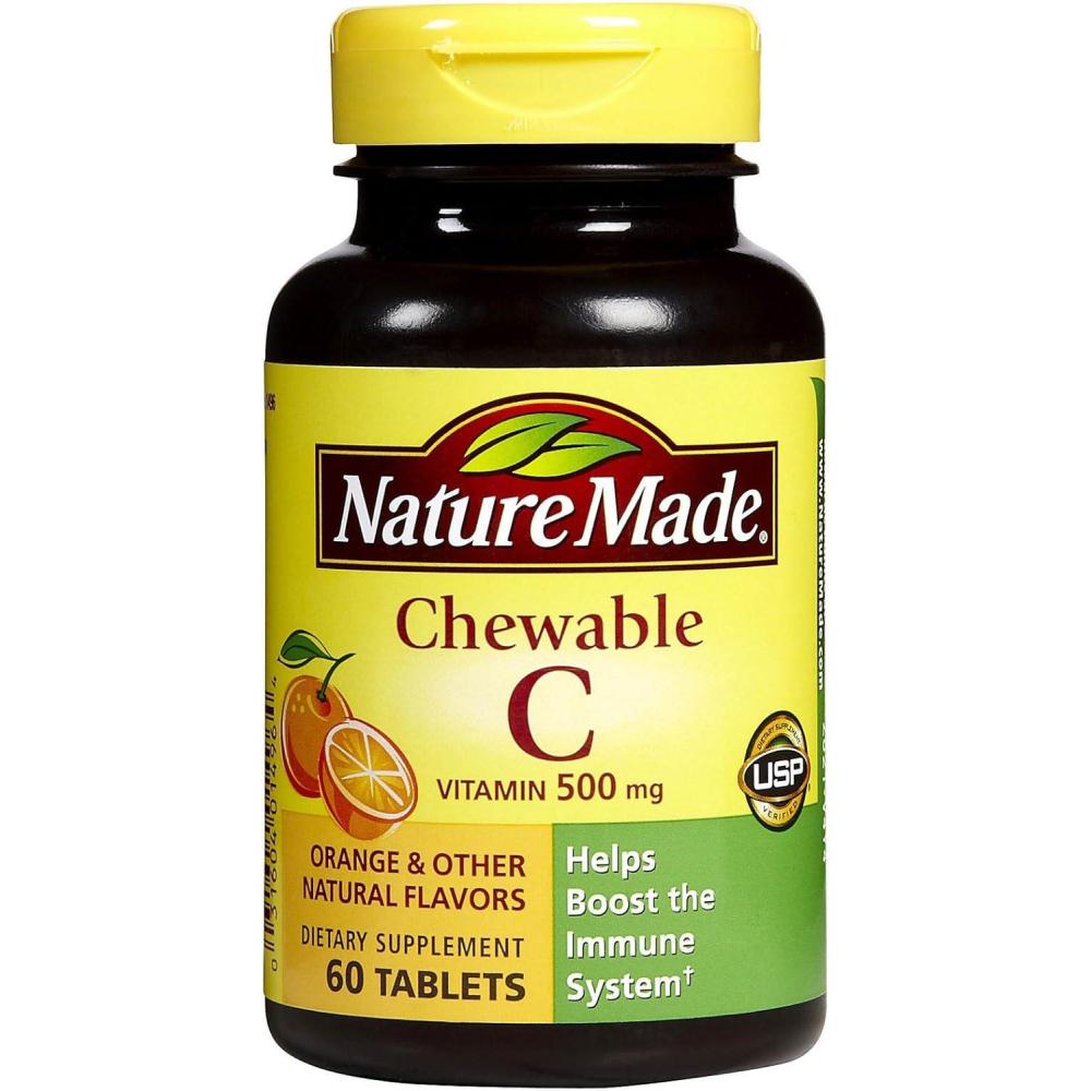 image:imageNature Made Chewable Vitamin C 500 mg Dietary Vitamin C Supplement for Immune Support 150 Tablets 150 Day SupplyOrange