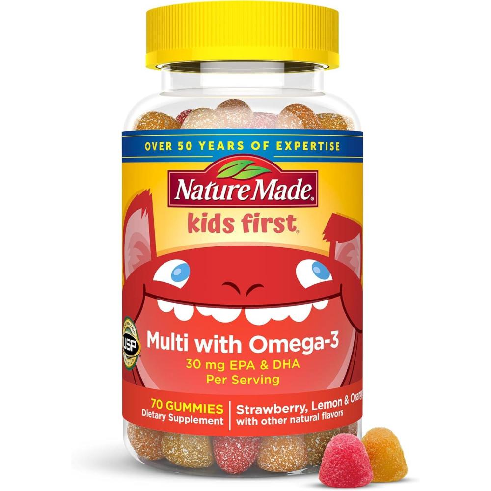 image:imageNature Made Kids First Multivitamin with Omega3 Kids Gummy Multivitamins with Vitamins and Minerals for Nutritional Support 70 Gummies