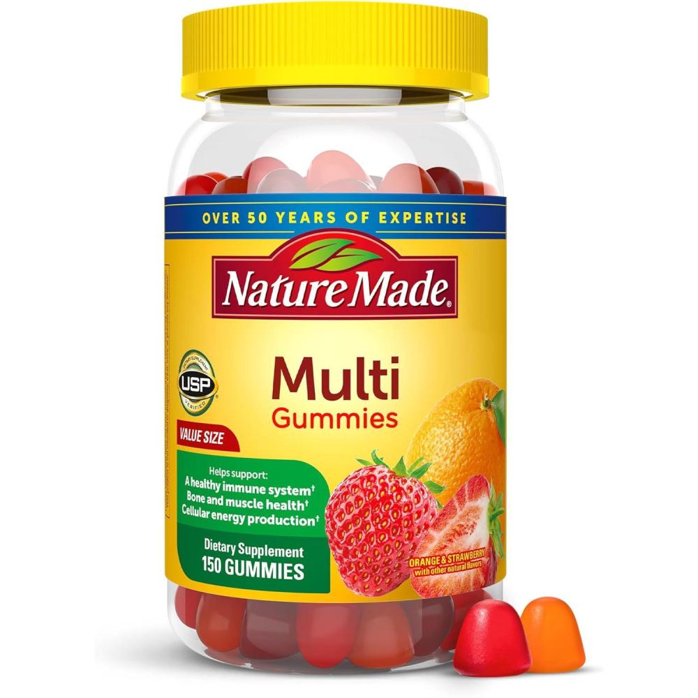 image:imageNature Made Multivitamin Gummies Mens amp Womens Gummy Vitamins amp Minerals Adult Multivitamin Gummy Daily Nutritional Support 150 Vitamin Gummies 75 Day SupplyOrange and Strawberry