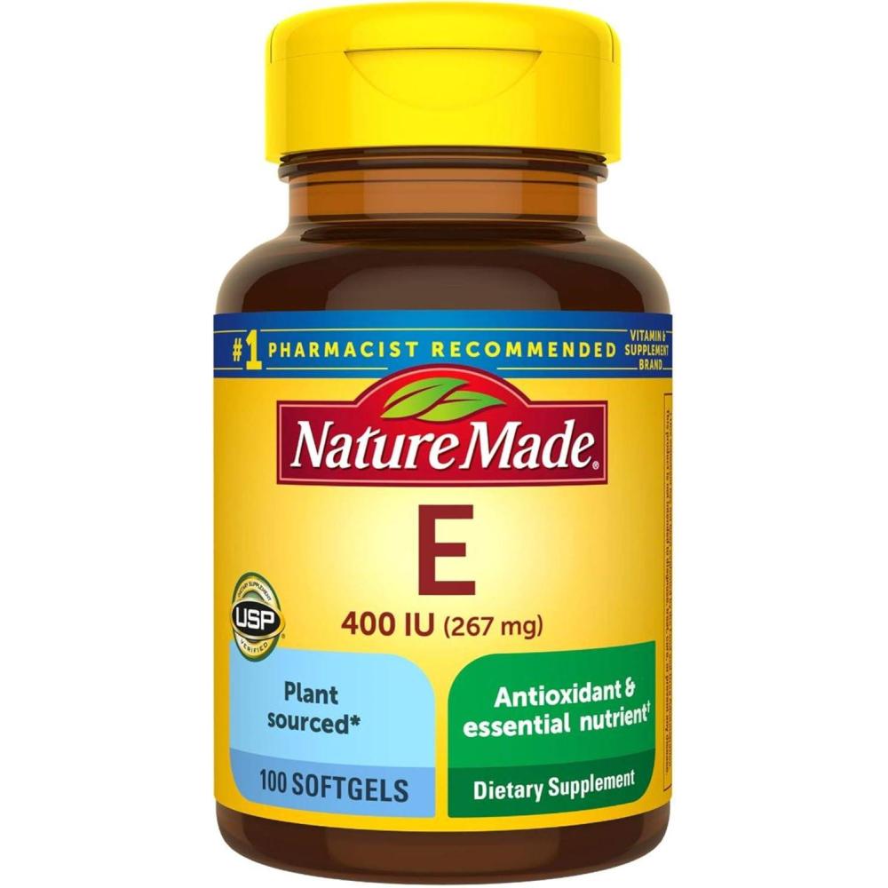 image:imageNature Made Plant Sourced Vitamin E 267 mg 400 IU dAlpha Softgels 100 Count for Antioxidant Support Pack of 3100 Count Pack of 3