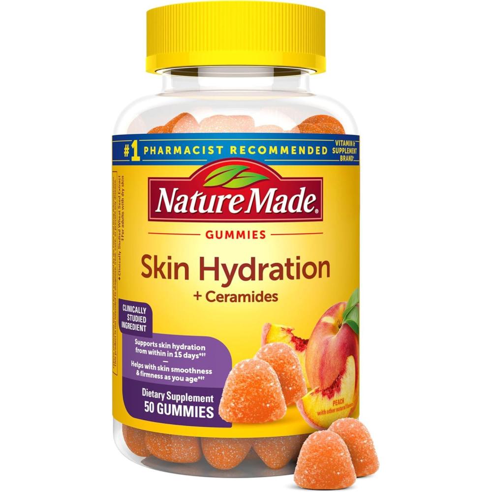 image:imageNature Made Skin Hydration Gummies Plus PlantSourced Ceramides Support Healthy Skin As You Age with Biotin amp Vitamin C 50 Gummies 25 Day Supply