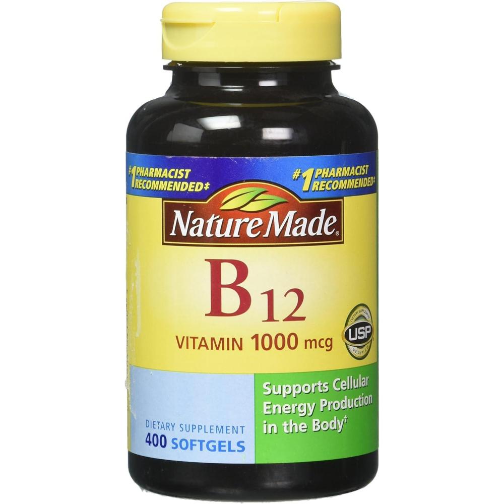 image:imageNature Made Vitamin B12 1000 mcg Dietary Supplement for Energy Metabolism Support B12 Vitamins 1000 mcg 150 Softgels 150 Day Supply400 Count Pack of 1