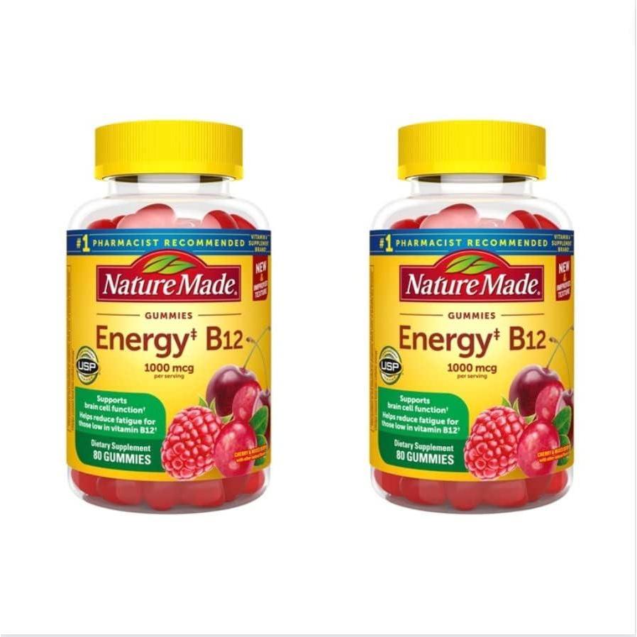 image:imageNature Made Vitamin B12 Gummies 1000 mcg per serving Dietary Supplement for Energy Metabolism Support B12 Vitamins 80 Gummy Vitamins 40 Day SupplyCherry
