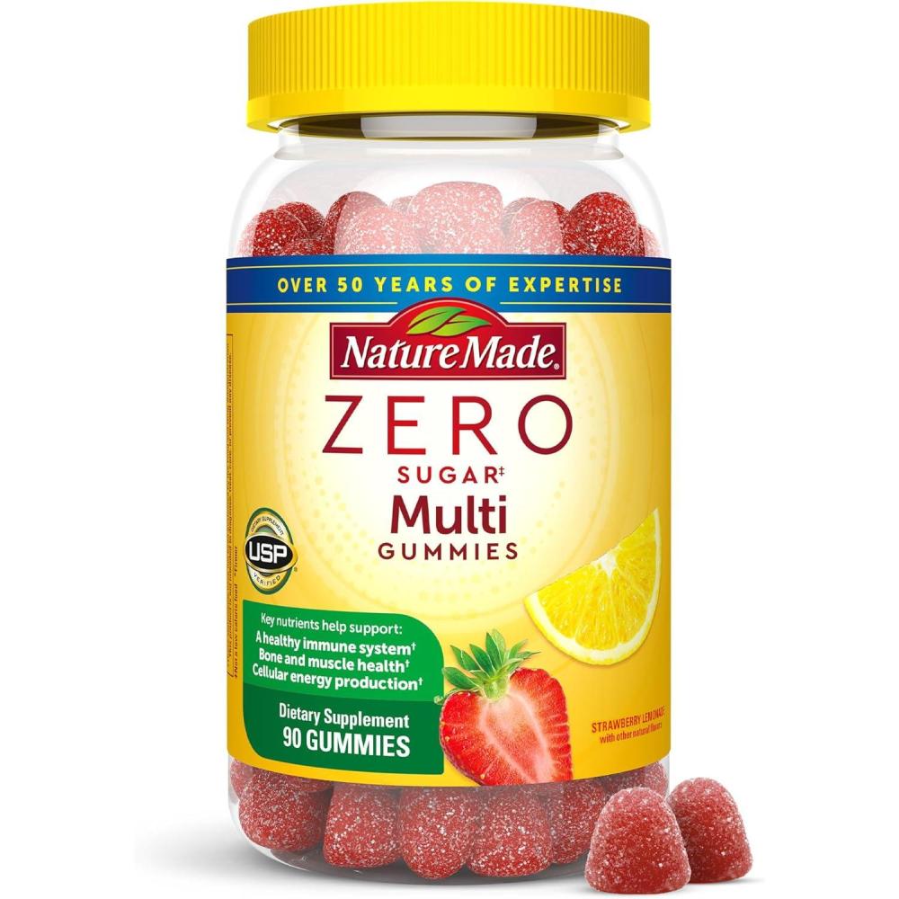 image:imageNature Made Zero Sugar Multivitamin Gummies Mens amp Womens Multivitamins Daily Nutritional Support Vitamin and Mineral Supplement Aspartame Free 90 Gummies 45 Day Supply