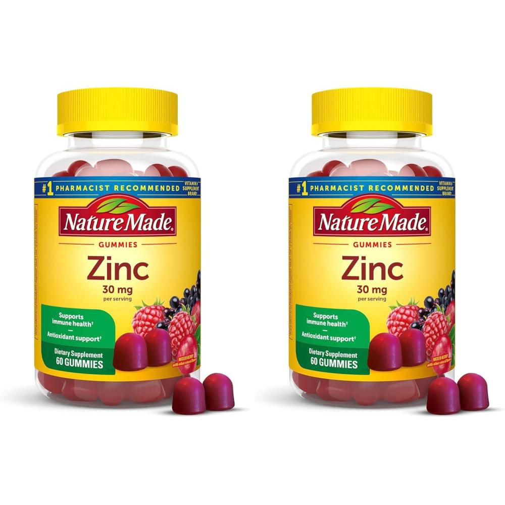 image:imageNature Made Zinc 30 mg Zinc Supplements for Men amp Women Dietary Supplement for Immune Health and Antioxidant Support 100 Tablets 100 Day Supply60 Count Pack of 2
