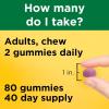 Nature Made Calcium Gummies 500 mg Per Serving with Vitamin D3, Dietary Calcium Supplement for Bone Support, 80 Gummies, 40 Day Supply(Cherry  Orange & Strawberry)