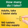Nature Made Iron 65 mg (325 mg Ferrous Sulfate) Tablets, Iron Supplements, Dietary Supplement for Red Blood Cell Support, 180 Tablets, 180 Day Supply(Unflavored)