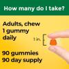 Nature Made Vitamin D3 1000 IU Gummies, Bone, Teeth, Muscle and Immune Health Support, 90 Day Supply, 90 Vitamin D Gummies for Adults