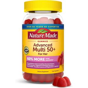 Nature Made Advanced Multivitamin Gummies 50 + for Her, Womens Multivitamins Gummies with Magnesium Citrate, Vitamin D3, Zinc, Calcium and All 8 B Vitamins, 84 Count, 28 Day Supply(84 Count (Pack of 1))