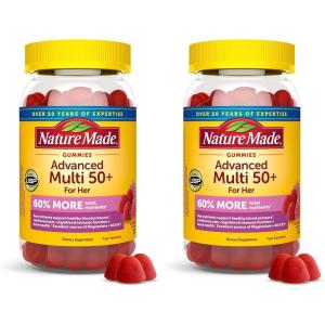 Nature Made Advanced Multivitamin Gummies 50 + for Her, Womens Multivitamins Gummies with Magnesium Citrate, Vitamin D3, Zinc, Calcium and All 8 B Vitamins, 84 Count, 28 Day Supply(84 Count (Pack of 2))