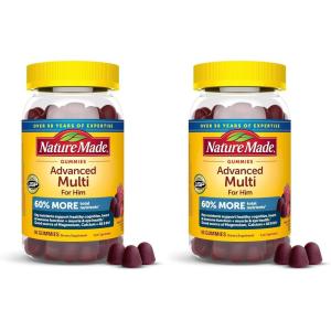 Nature Made Advanced Multivitamin Gummies for Him with Magnesium Citrate, Calcium & All 8 B Vitamins, Multivitamin for Men, 90 Gummies, 30 Day Supply(90 Count (Pack of 2))