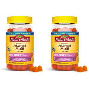 Nature Made Advanced Womens Gummy Multivitamins with Magnesium Citrate, Calcium, B Vitamins, Multivitamin Gummies for Women, 90 Multi Vitamin Gummies, 30 Day Supply(90 Count (Pack of 2))