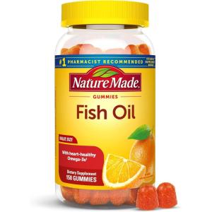 Nature Made Fish Oil Omega 3 Gummies, Omega 3 Fish Oil Supplements, Healthy Heart Support, 90 Gummies, 45 Day Supply(Orange)