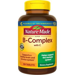 Nature Made Super B Complex with Vitamin C & Folic Acid, B Complex Vitamins for Women and Men, Dietary Supplement for Immune Support, 140 Tablets, 140 Day Supply(250 Count (Pack of 1))